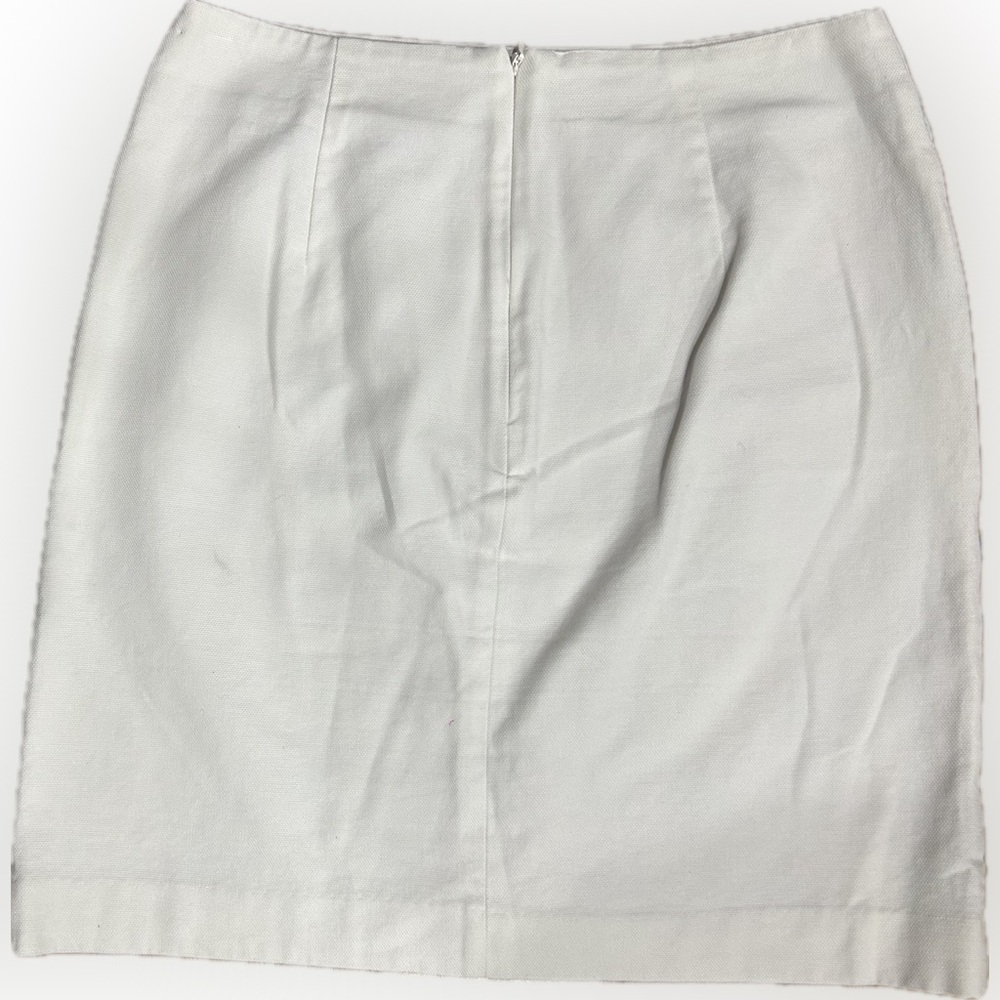 EUC Boden SZ 4 cream/red/green/lilac floral embroidered skirt w/rear zipper - Picture 8 of 9